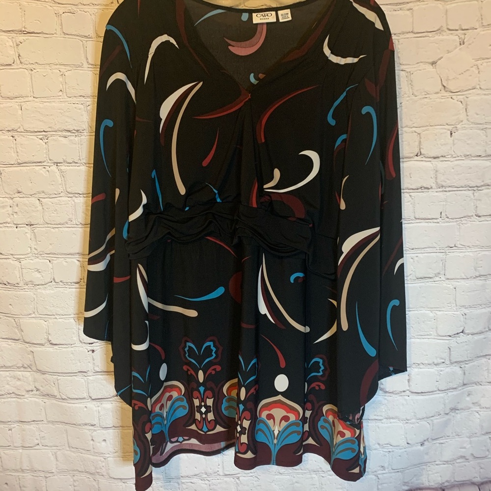 Cato tunic top brown print, 22/24W